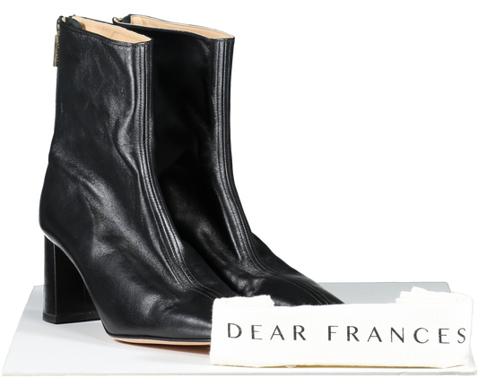 dear Francis Cube Boot, Black Smooth Leather Ankle Boots UK 6 EU 39 👠