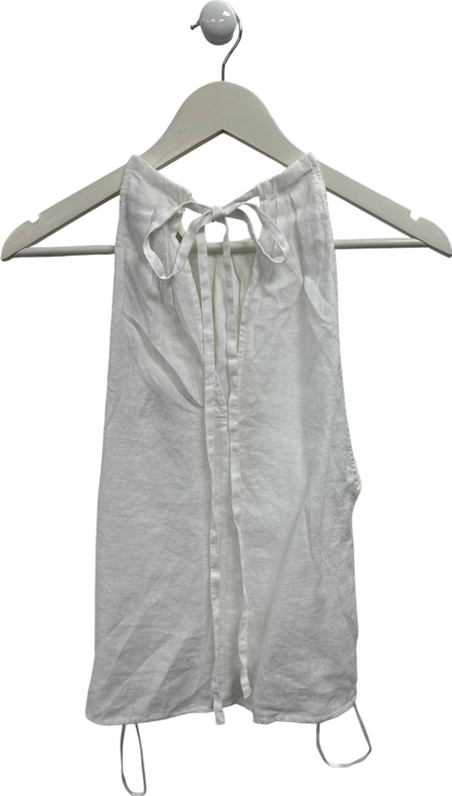 ZARA White Tie Up Blouse UK XS