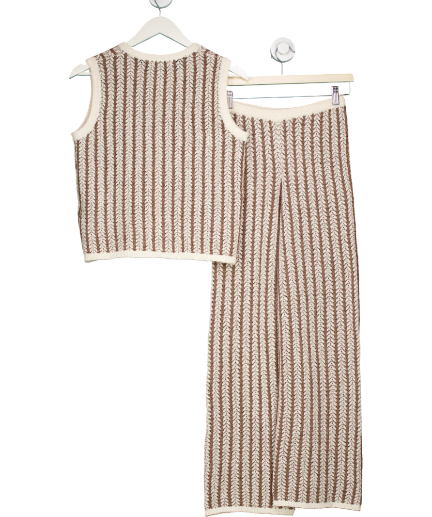 4th & Reckless Brown Knitted Sleeveless Top And Wide Leg Co-ord UK 6