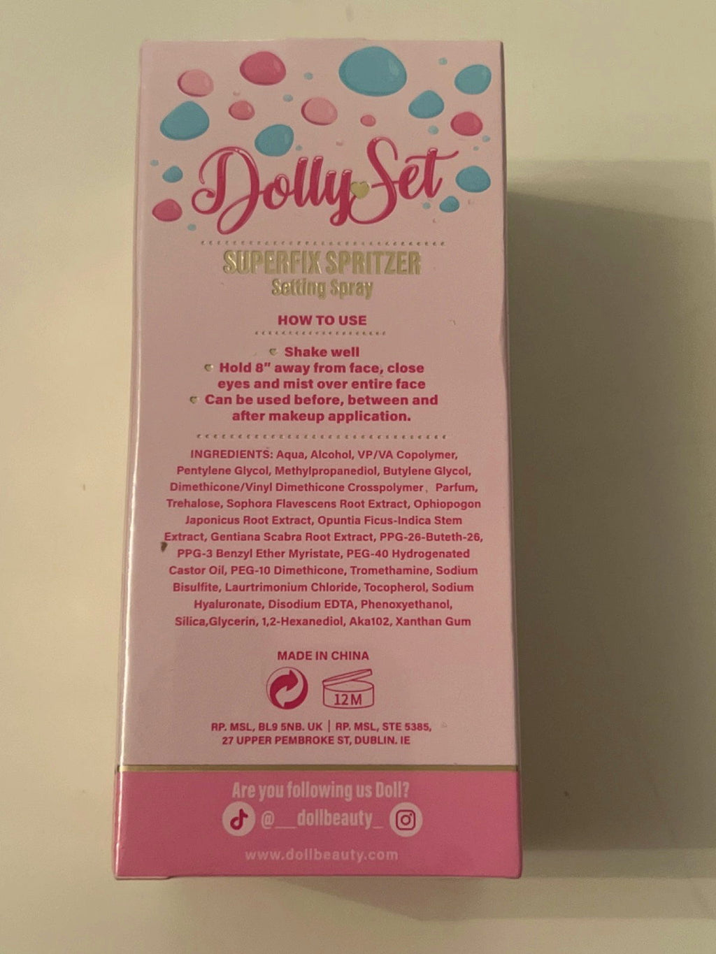 Dolly Set Superfix Spritzer Setting Spray 120ml