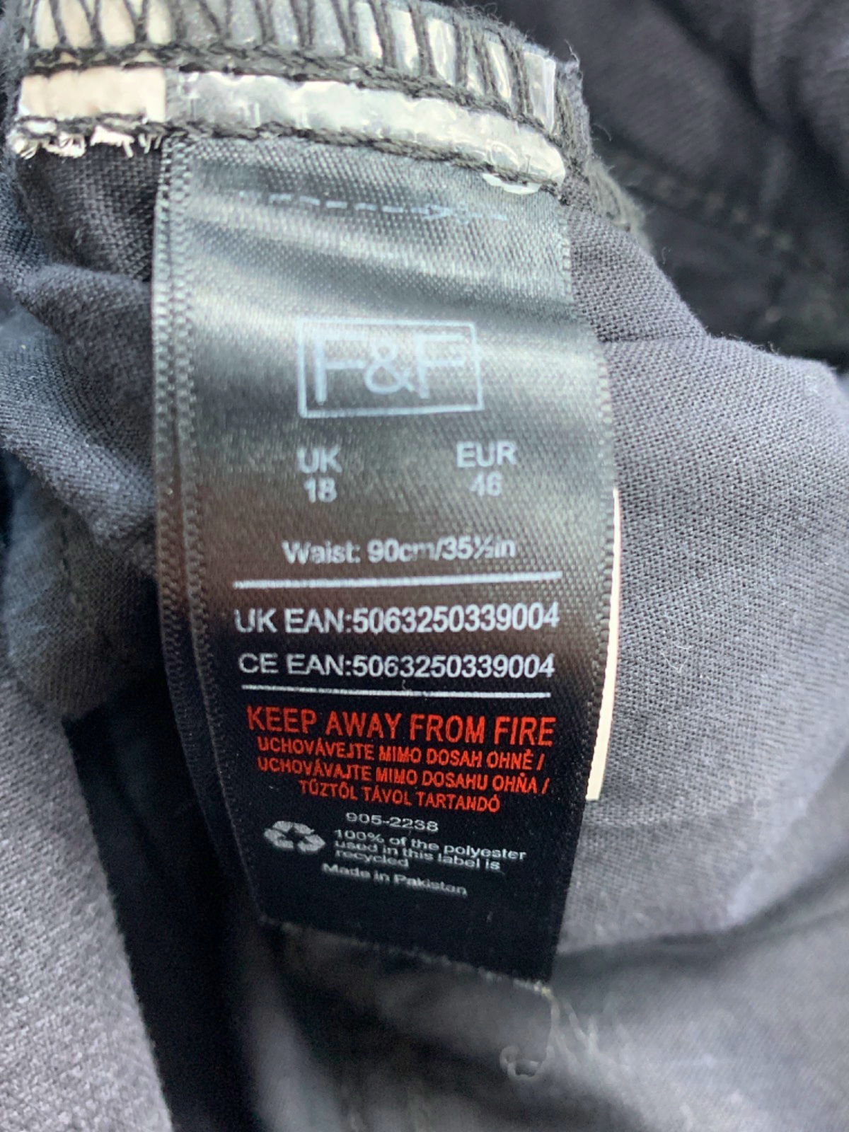 F&F Black Denim Jeans UK 18