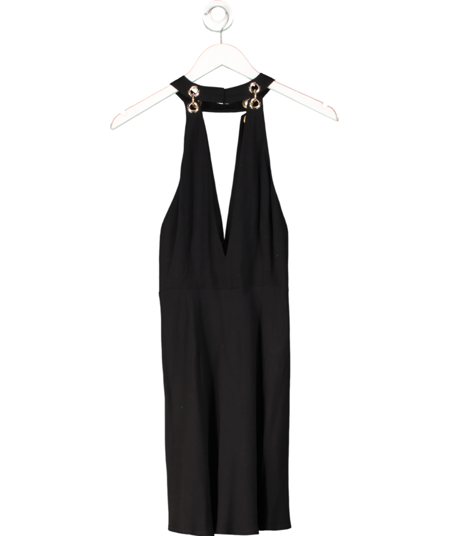 Rixo Black Ottilie Mini Dress UK 8