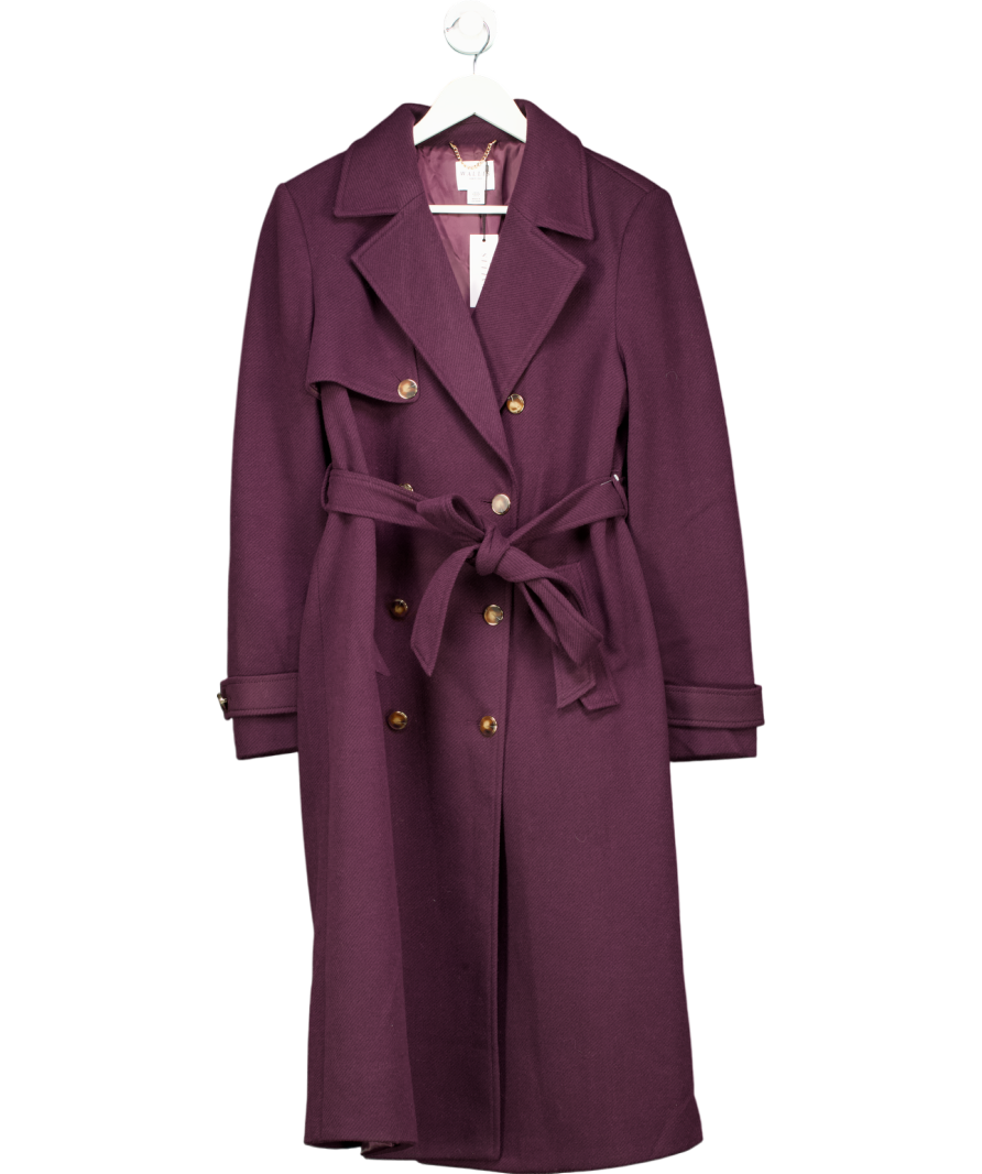 Wallis Purple Twill Trench Coat UK 16