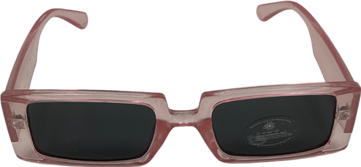 Pink Rectangular Framed Sunglasses One Size