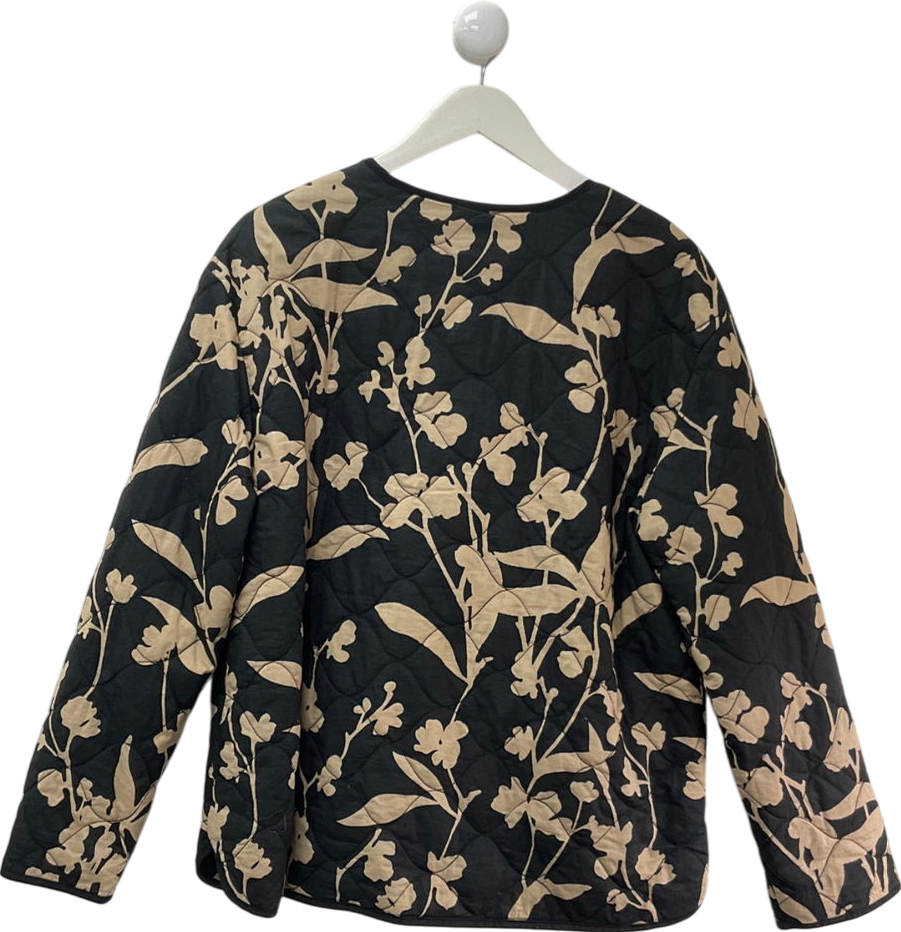 TU Black Floral Quilted Jacket UK 12