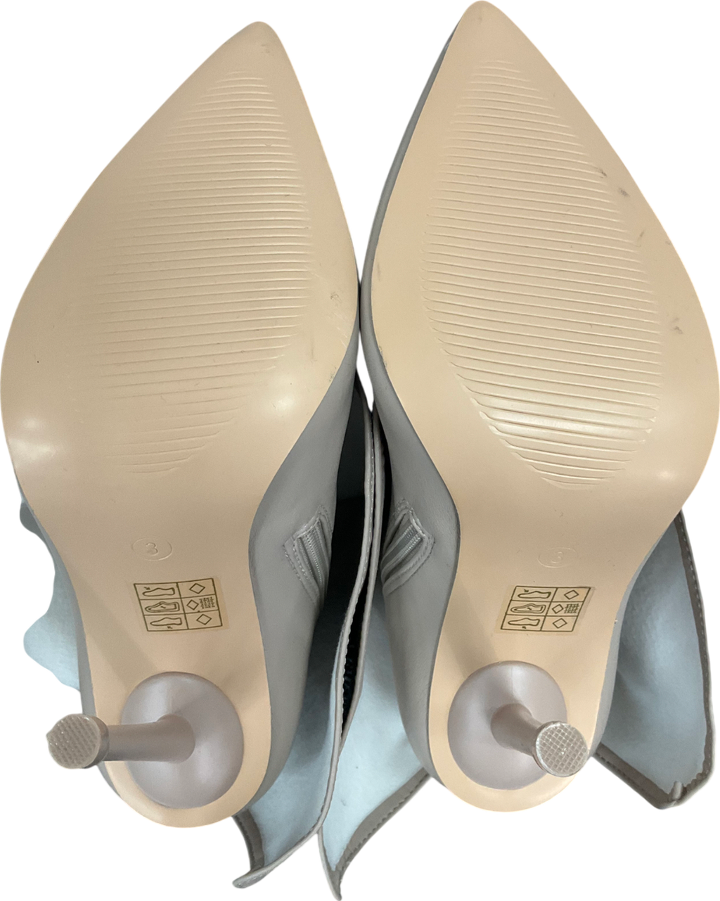 Public Desire Nude All Yours Pointed Toe Stiletto Fold Over Knee High Boots UK 3 EU 36 👠