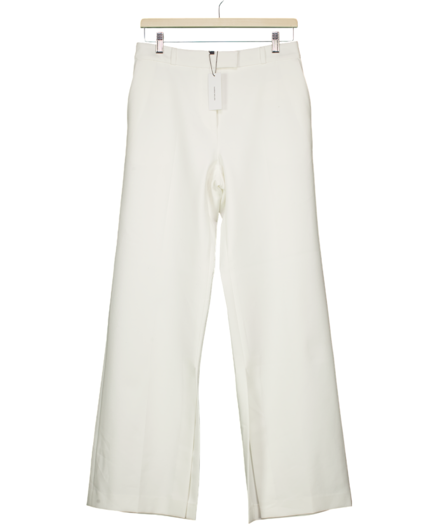 Karen Millen Cream Compact Stretch Essential Tailored Straight Leg Trousers UK 10