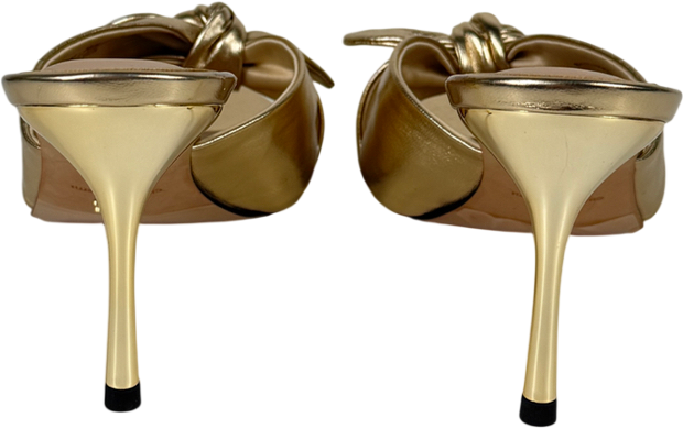 Charles & Keith Jayce Metallic Leather Stiletto Mules - Gold UK 6 EU 39 👠