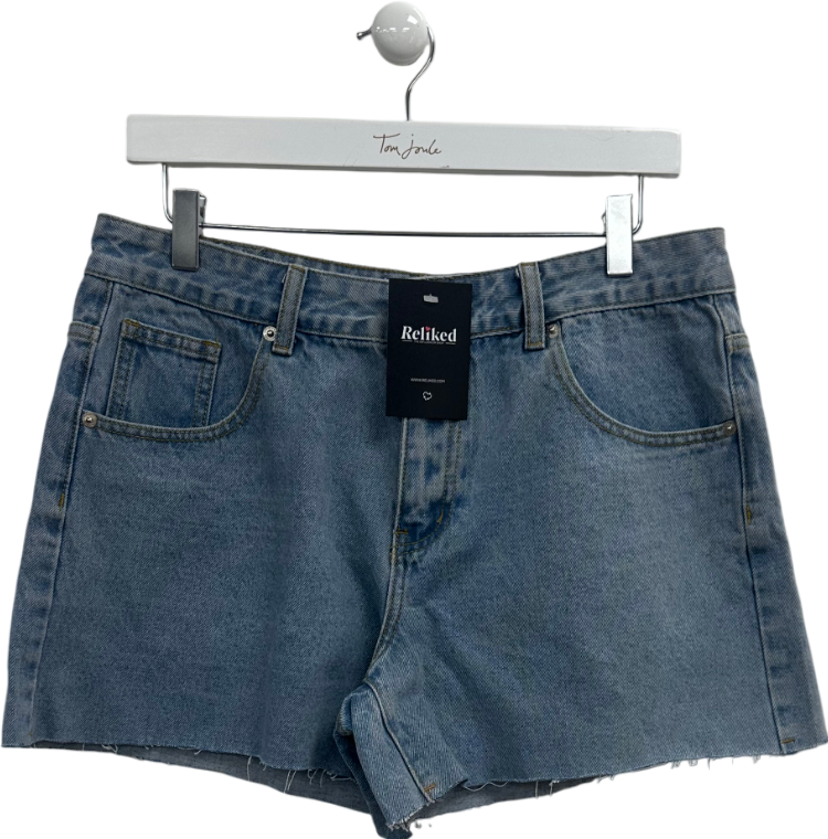 White Fox Not Meant To Be Denim Shorts Blue UK L