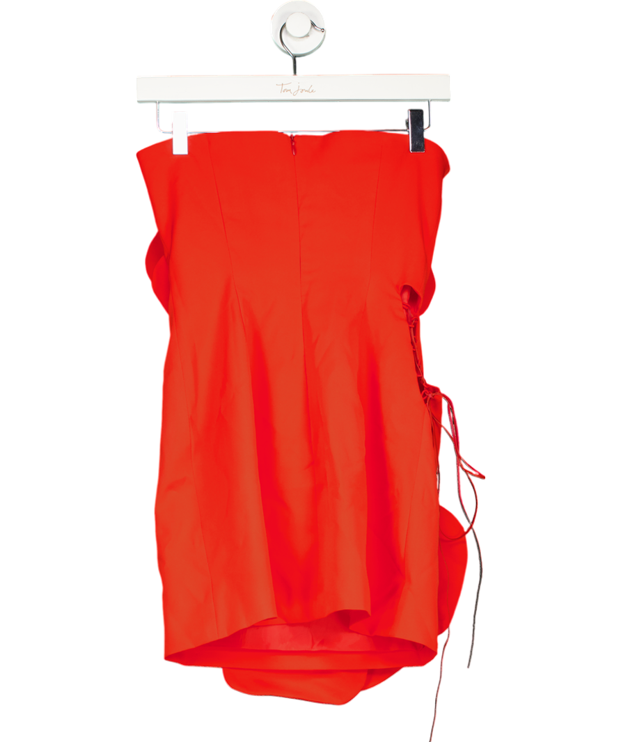 Miscreants Red Rosie Strapless Flower Dress UK 6