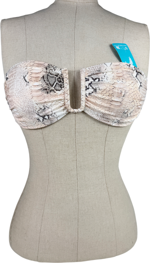 Melissa Odabash Cream Prague Lizard Bikini Top UK 10