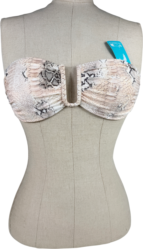 Melissa Odabash Cream Prague Lizard Bikini Top UK 10