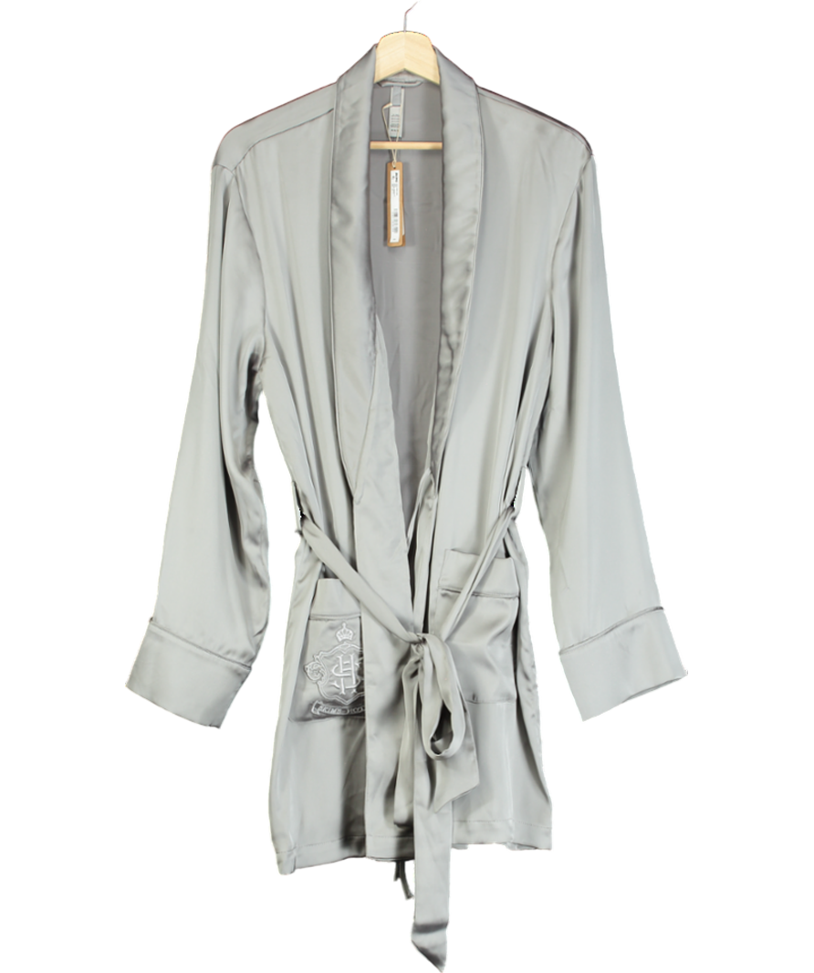 SKIMS Grey Hotel Shine Silky Robe UK M