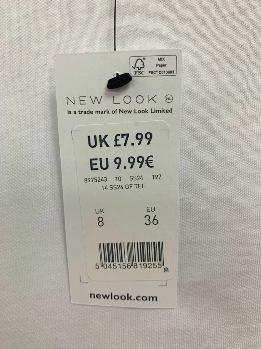 New Look White Short Sleeve T-Shirt UK 8