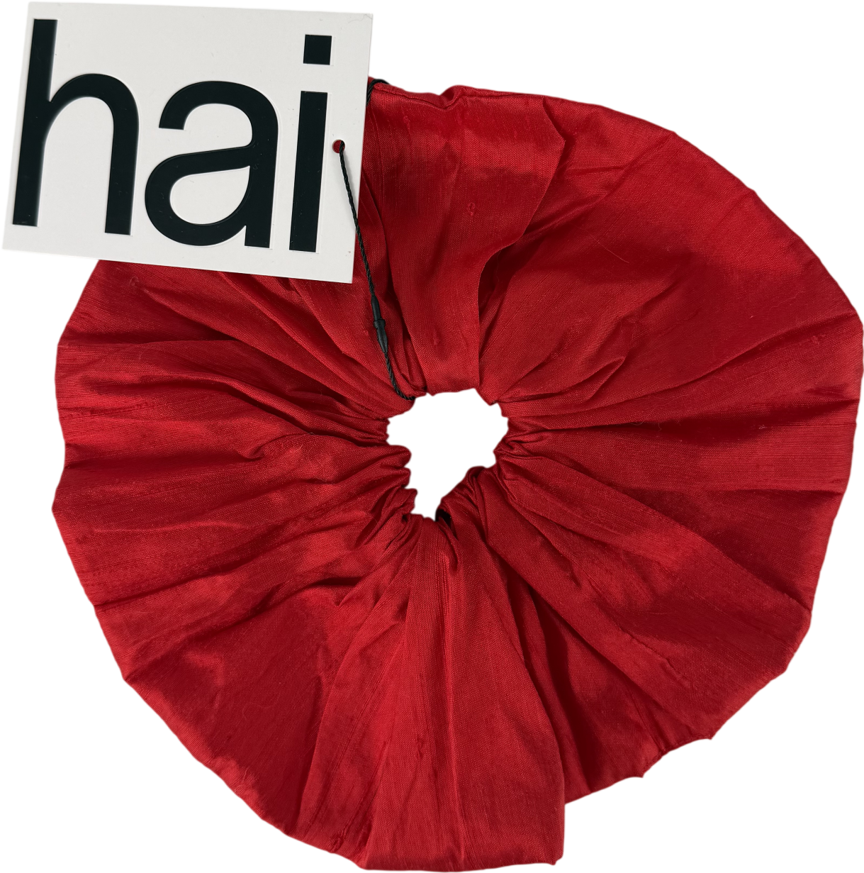 Home of Hai Red Dupion Frill Scrunchie One Size