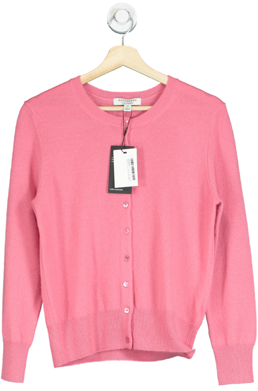 Autograph Pink Pure Cashmere Cardigan UK 10