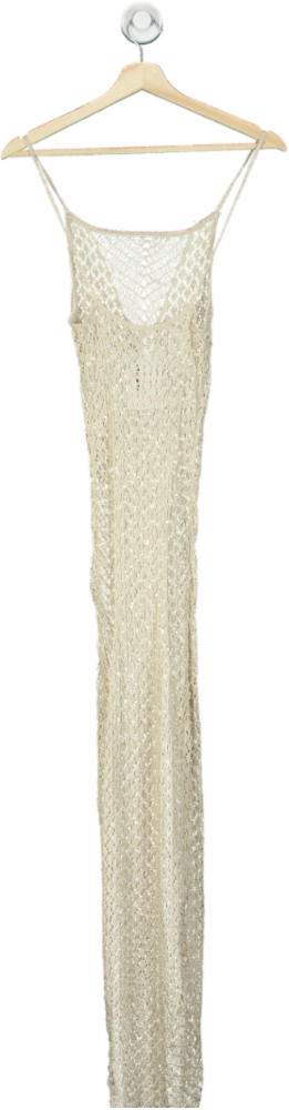 Fashion Nova Beige Metallic Yarn Knitted Dress UK XL