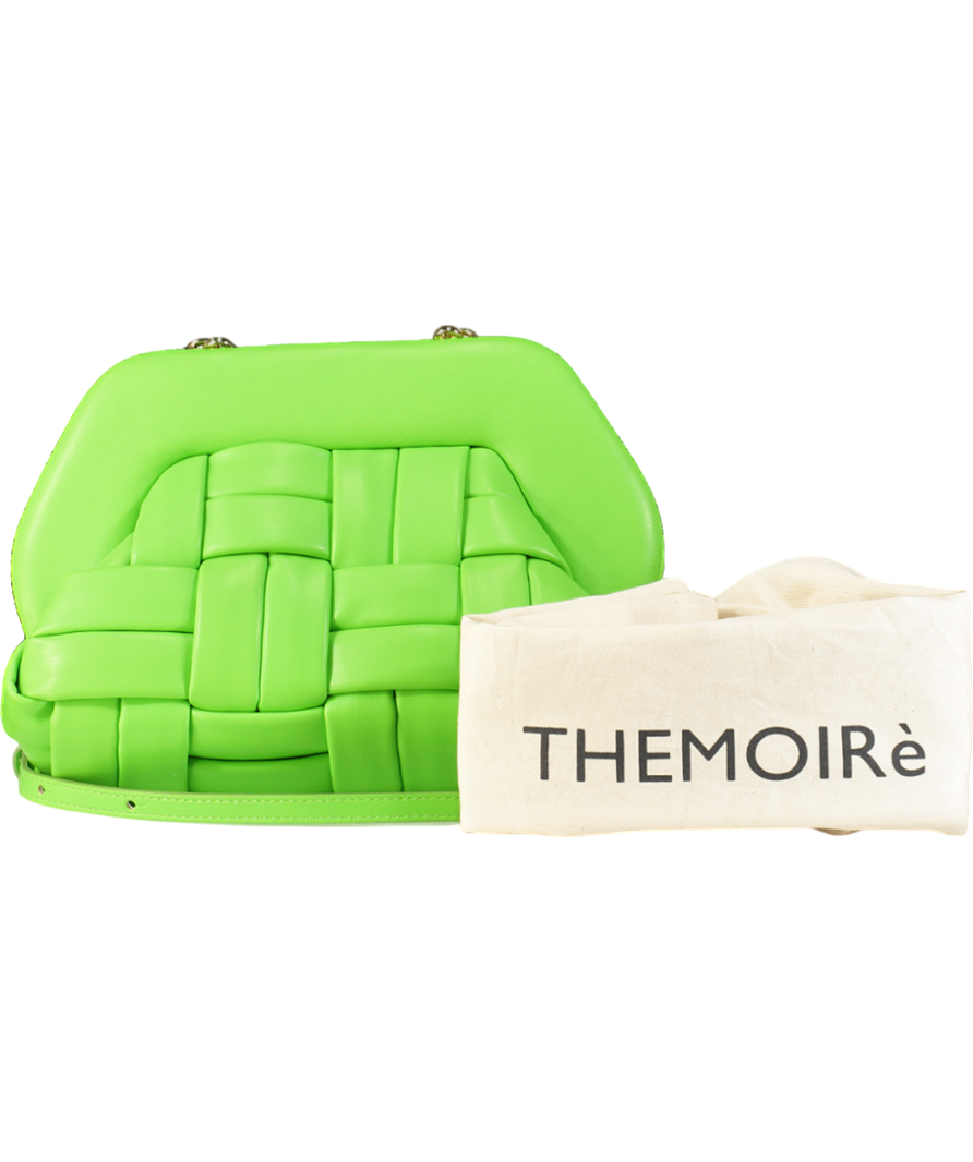 Themoirè Green Bios Woven Mantis Pochette Clutch Bag With Crossbody Strap