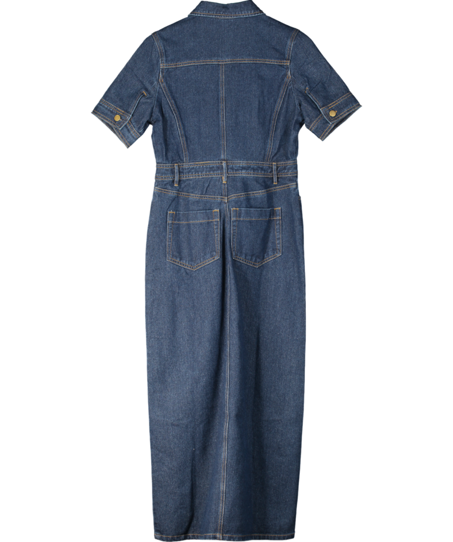 Karen Millen Blue Denim Maxi Shirt Dress UK 10