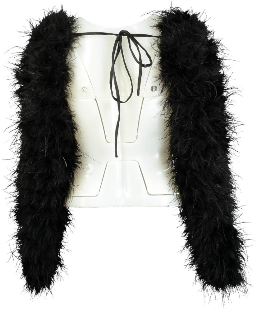 Unbranded Black Faux Fur Shrug One Size