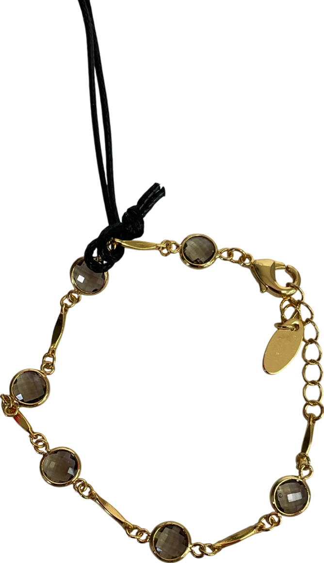 Orelia Metallic Crystal & Bar Link Chain Bracelet One Size