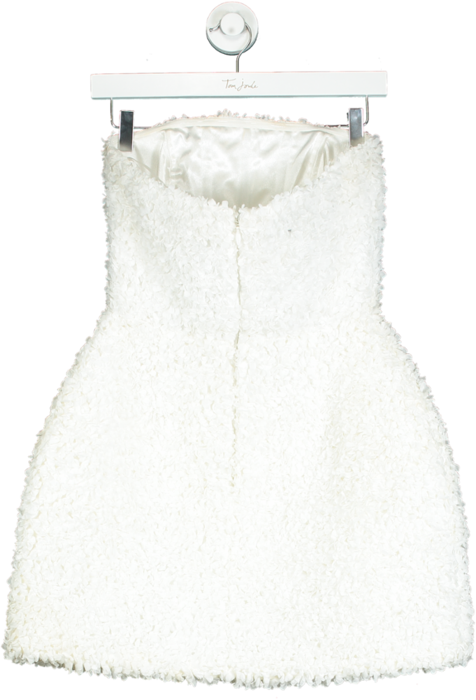 Nadine Merabi White Textured Strapless Mini Dress UK 8