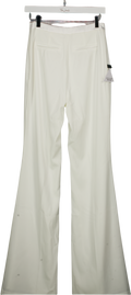 NADINE MERABI Charlotte White Satin Crepe  Trousers UK 8