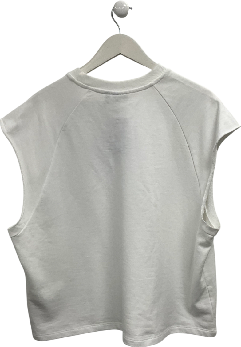 boohooMan White San Diego Sleeveless Sweat Vest UK L