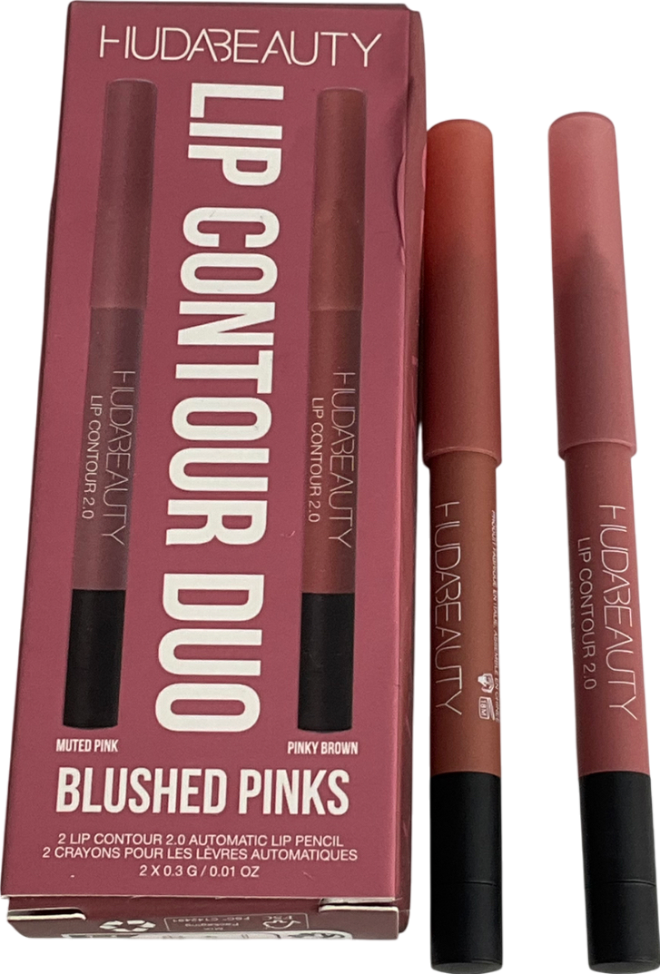 Huda Beauty Blushed Pinks Lip Contour Duo Muted Pink And Pinky Brown 0.6g