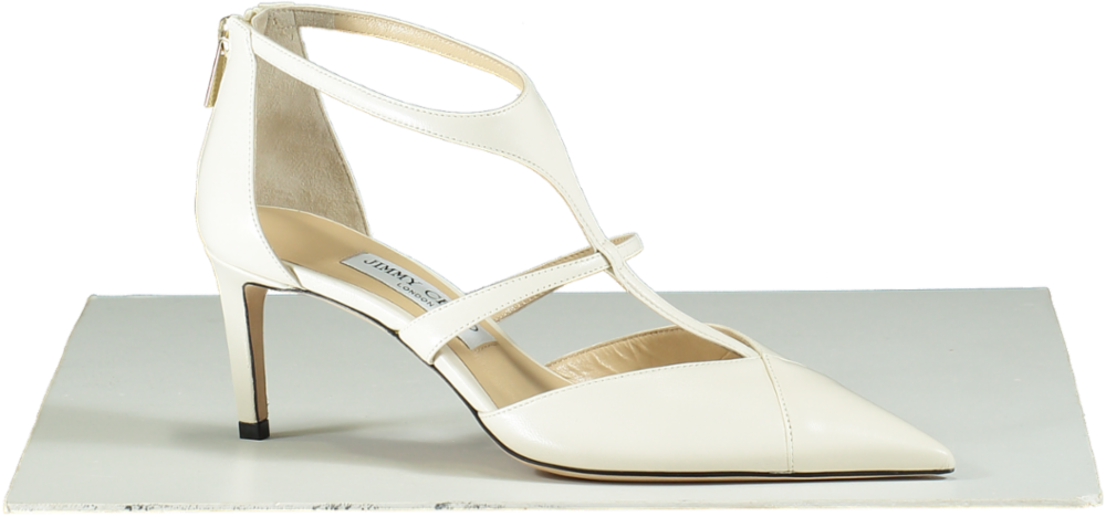 Jimmy Choo Latte SAONI 65 Nappa Leather Heels EU 38 UK 5