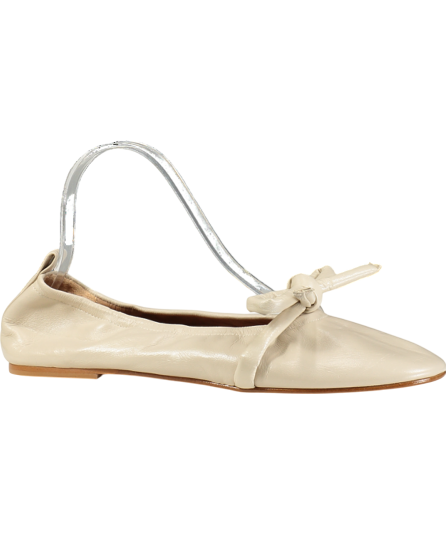 Flattered Beige Polly Flat Leather Pumps UK 7 EU 40 👠