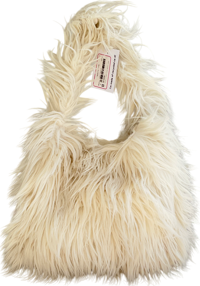 Weekday White Maddie Faux Fur Bag