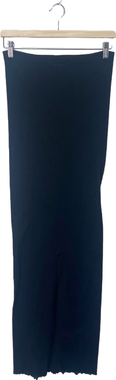 BDG Jeans Black Ribbed Midi Skirt with Back Split Hem Small