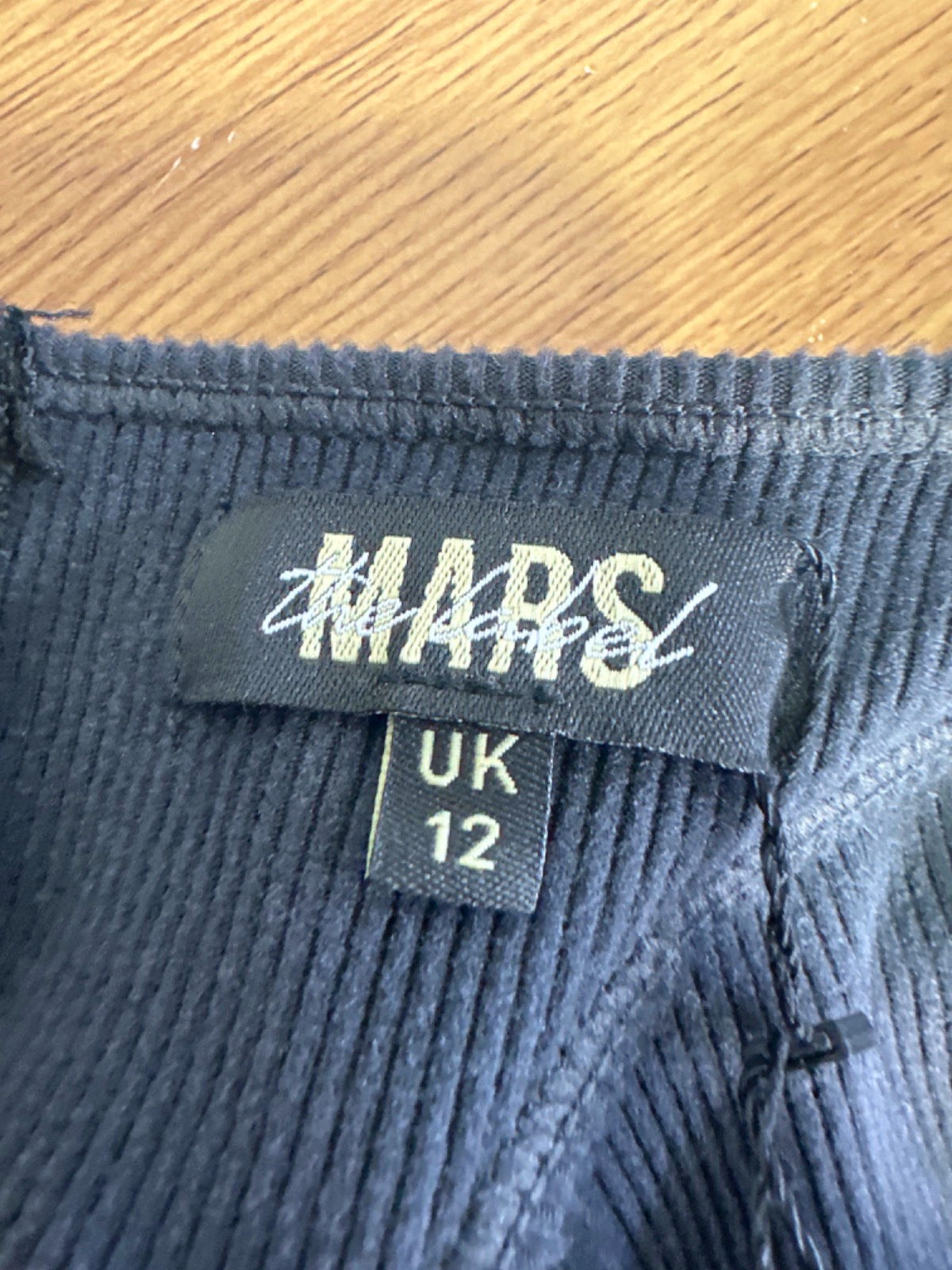 Mars The Label Black Ribbed Bodysuit with Zip Back UK 12