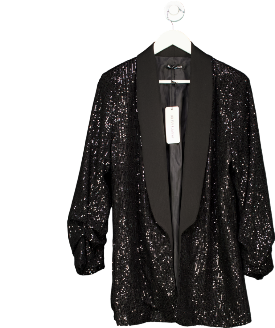 Jolify Black Sequin Blazer UK L