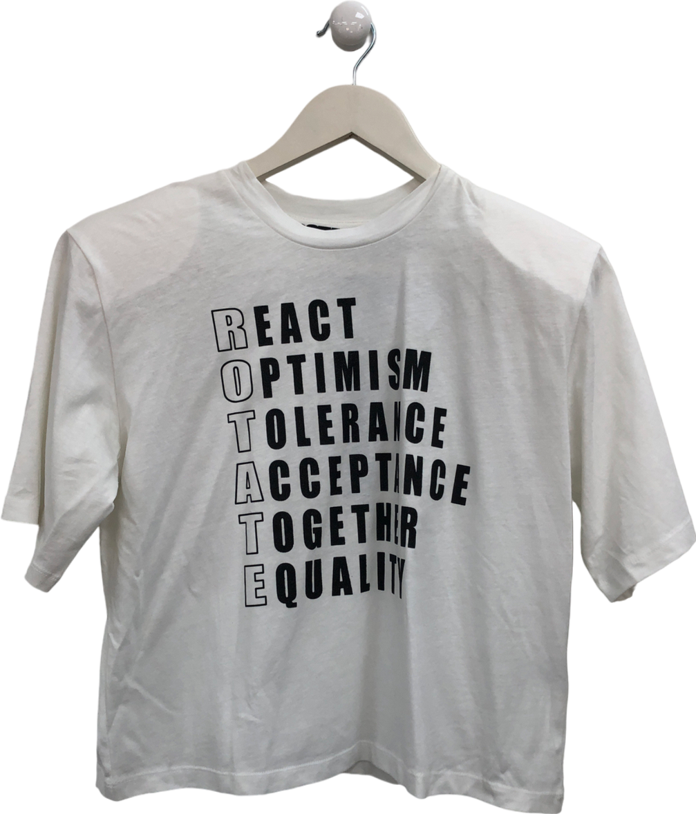 Rotate Birger Christensen White Rotate International Women’s Day T-shirt UK 6
