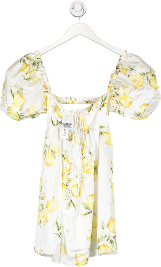 For Love & Lemons White Serafina Mini Dress UK XS