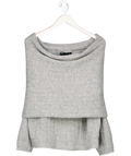 ASOS Grey Oversized Knitted Off Shoulder Jumper UK S