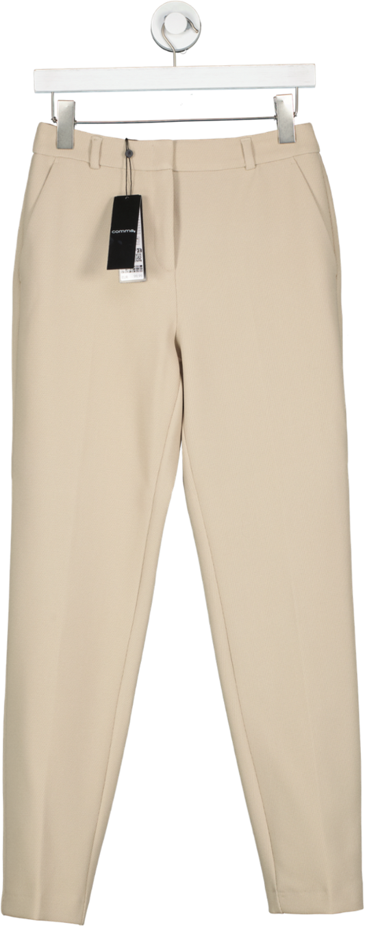 Comma, Beige Regular Fit Trousers With A Pique Texture UK 8