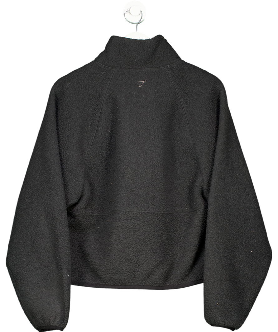 gymshark Black 1/4 Zip Sherpa Fleece UK M