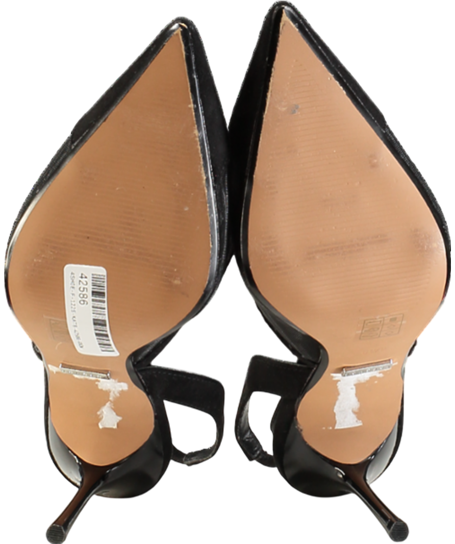 Topshop Black Mesh Panel Slingback Heels UK 6