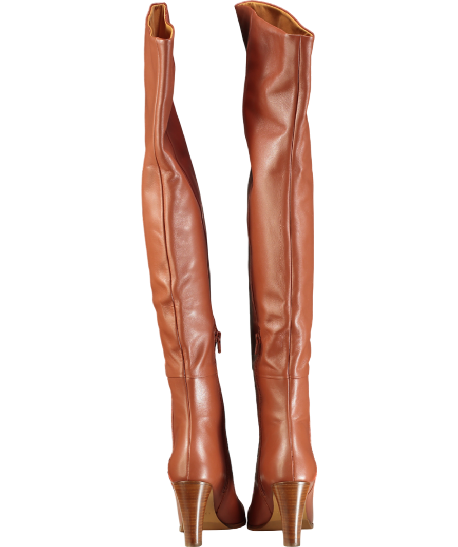 Sezane Smooth terracotta Anaelle Thigh High Boot UK 7 EU 40 👠