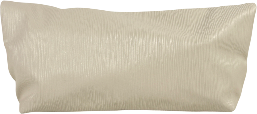 Topshop Cream George Oversized Textured Clutch Bag In Off White One Size