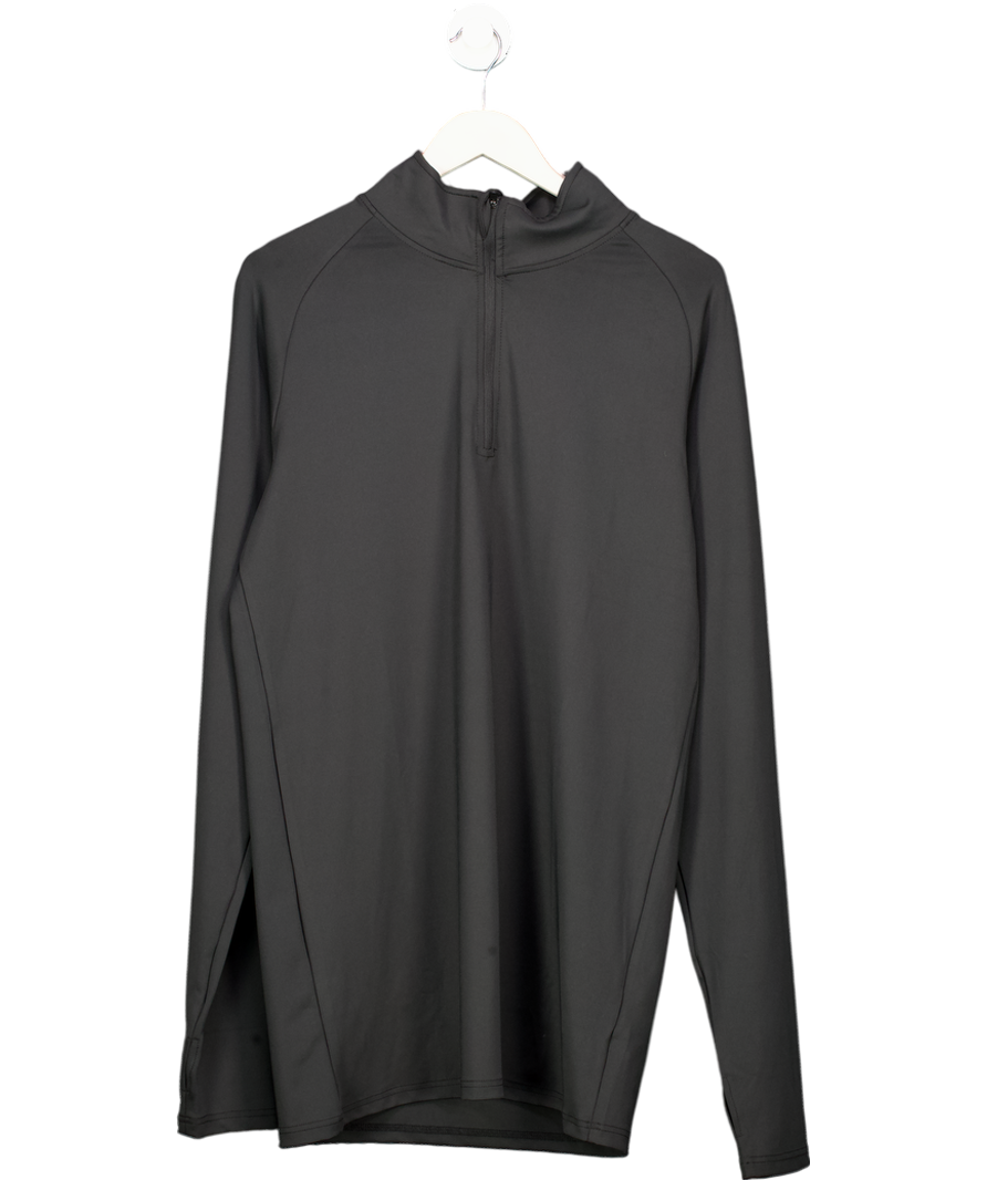 2Tall Black Tall Long Sleeve Quarter Zip Training Top UK L