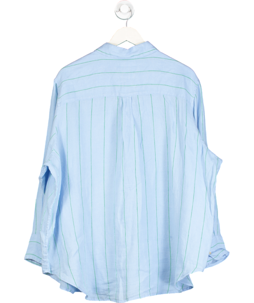 M&S Blue Striped Pure Linen Shirt UK 20