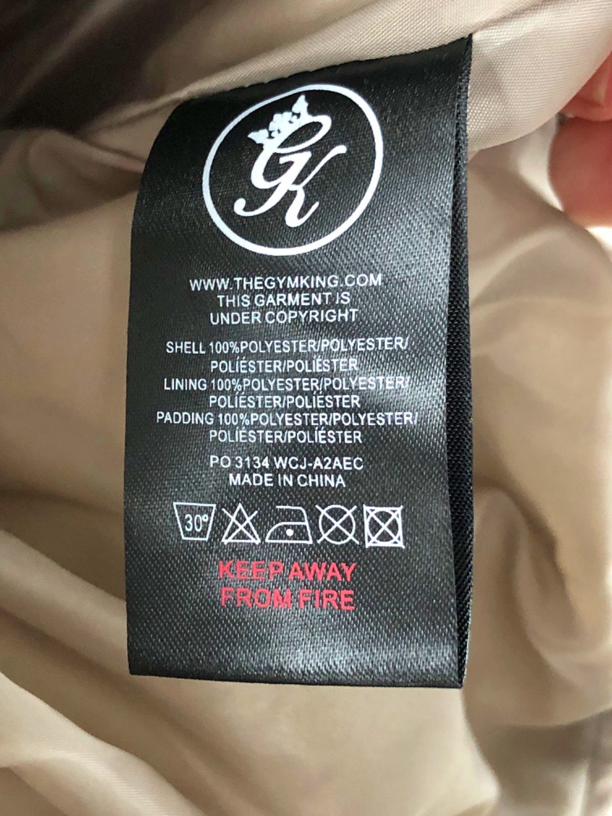 Gymking Beige Puffer Jacket UK 10