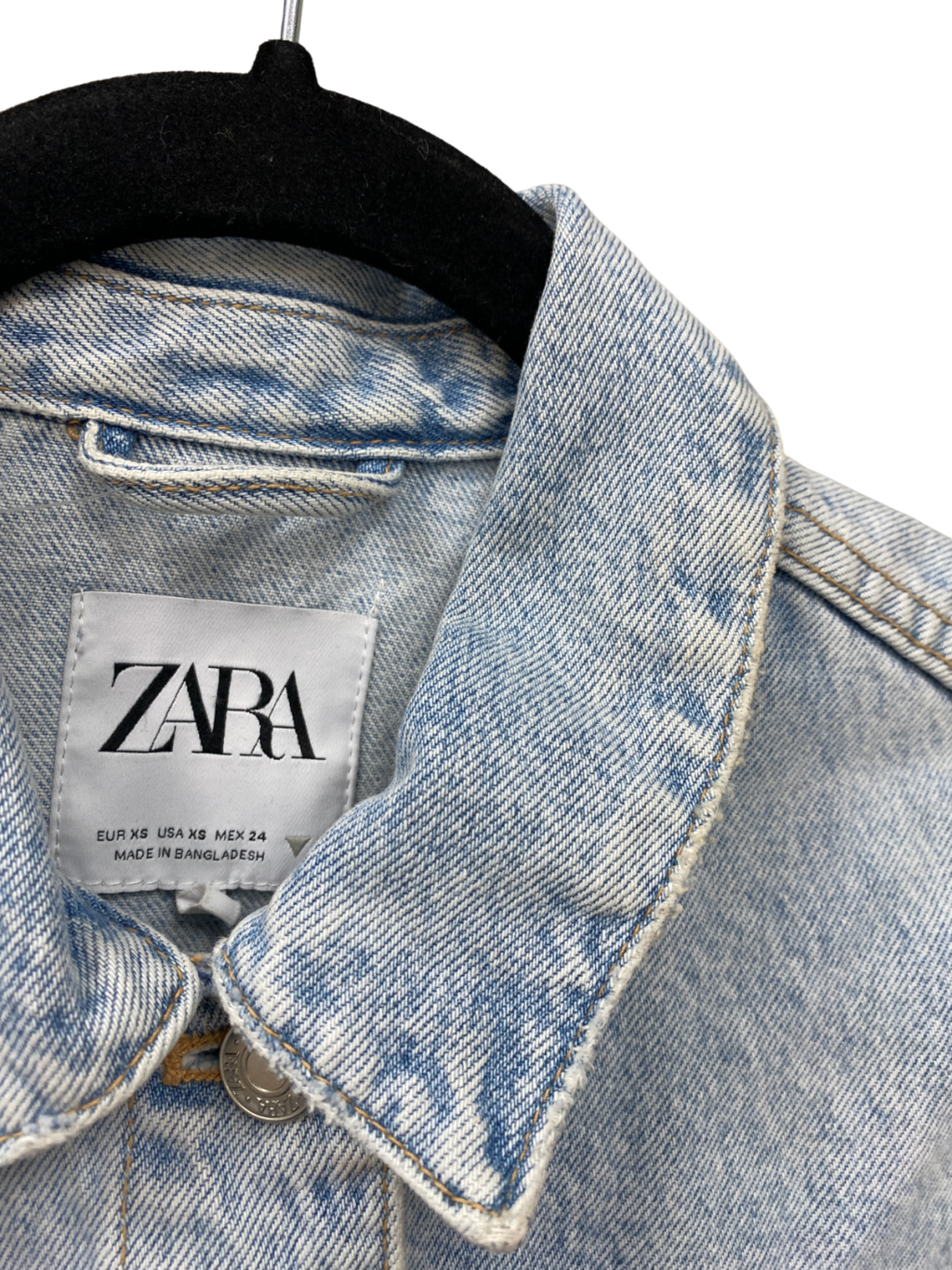ZARA Blue Cropped Denim Jacket UK XS