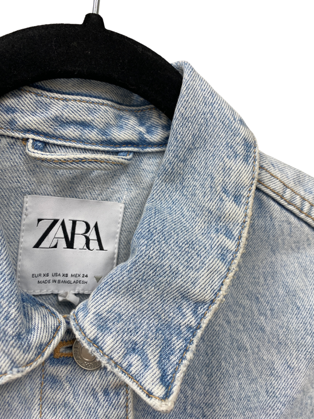 ZARA Blue Cropped Denim Jacket UK XS