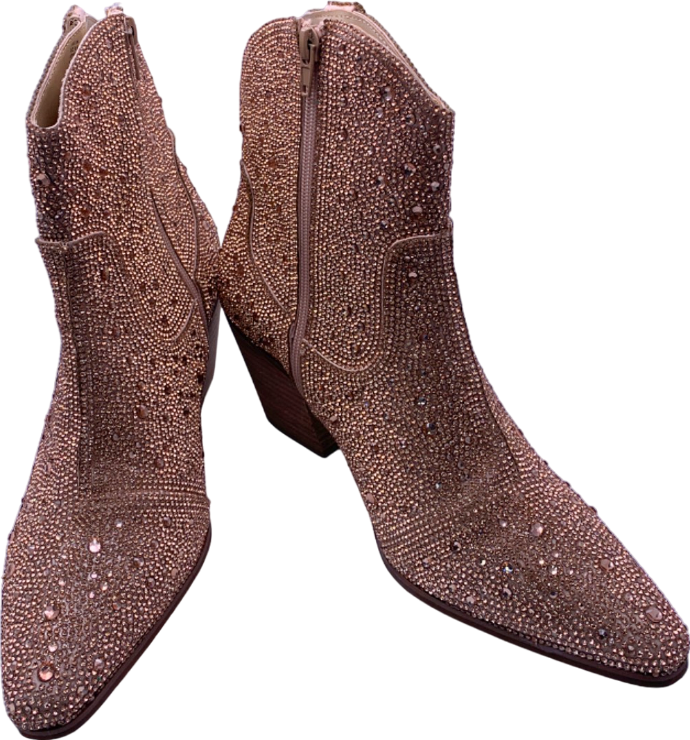 Matisse Rose Gold Embellished Ankle Boots UK 5.5