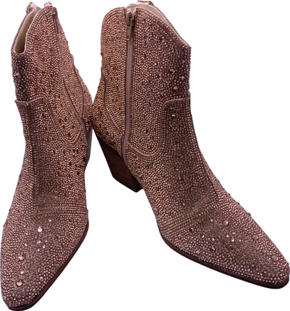 Matisse Rose Gold Embellished Ankle Boots UK 5.5